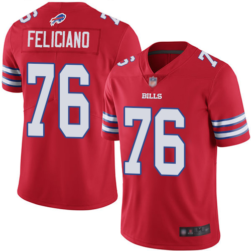 Men Buffalo Bills #76 Jon Feliciano Limited Red Rush Vapor Untouchable NFL Jersey->buffalo bills->NFL Jersey